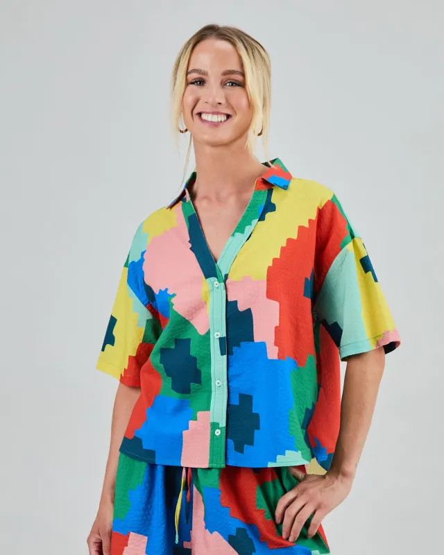 Maxi Flower Oversize Cropped Blouse made by Brava Fabrics