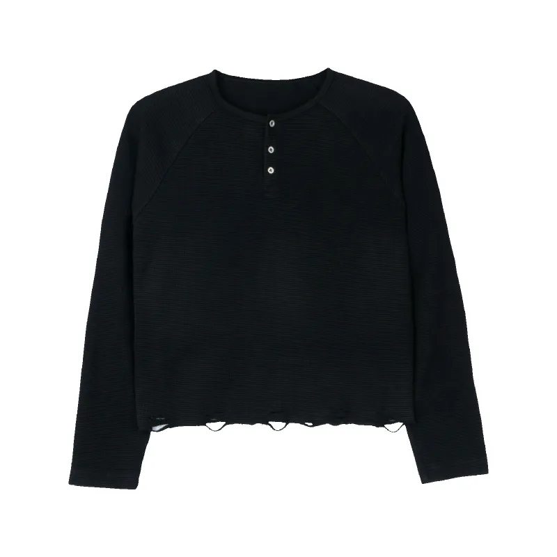 V2 Henley Thermal — Washed Onyx made by UNIFORMAL