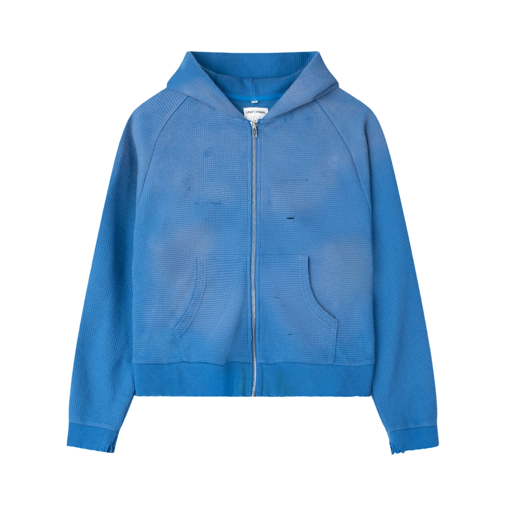 Waffle Knit Hoodie - Ocean Blue sold by UNIFORMAL