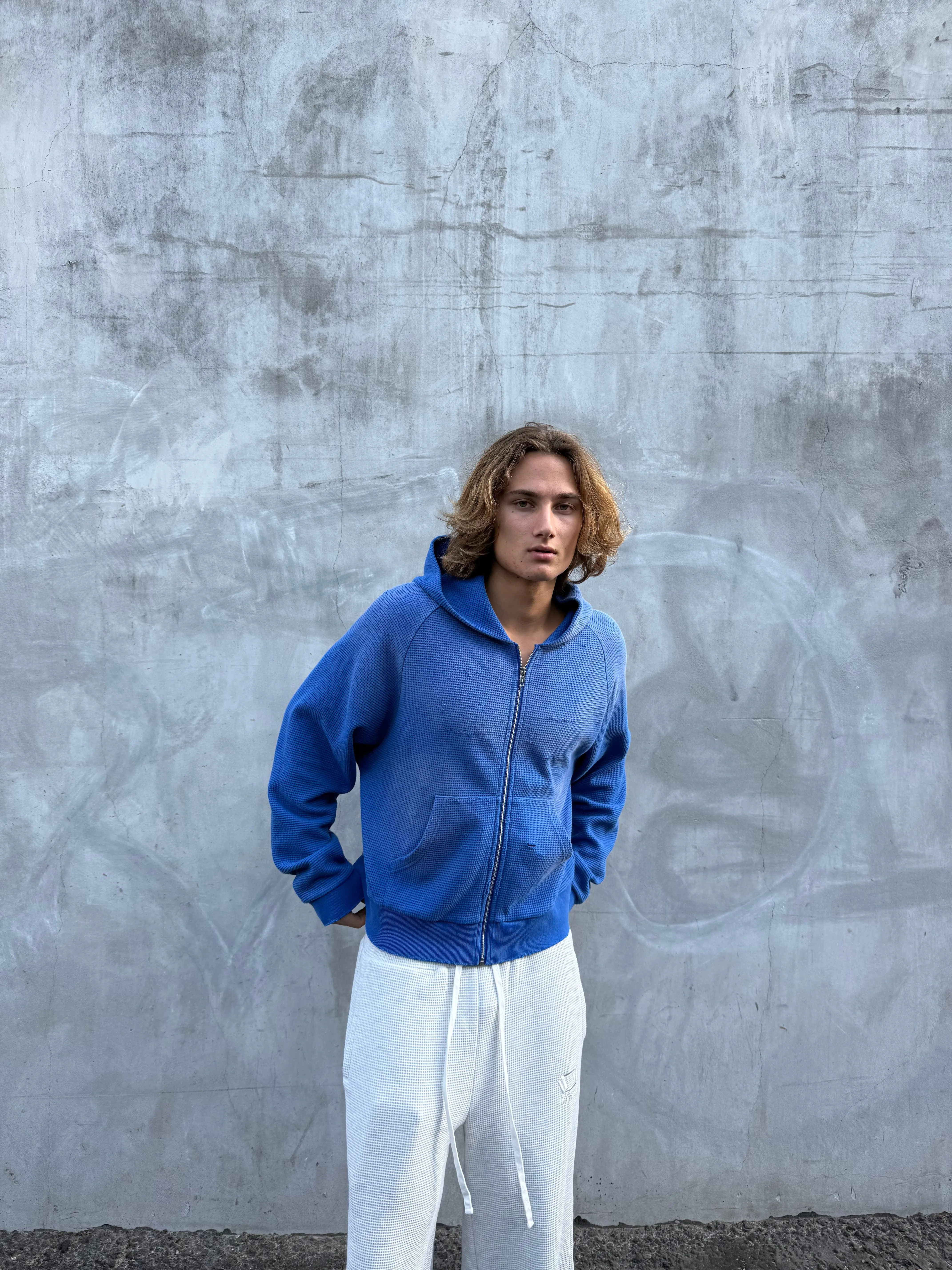 Waffle Knit Hoodie - Ocean Blue sold by UNIFORMAL product image thumbnail 4