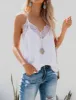 Essential Lace Trim V Neck Cami Tank - White or Black sold by Daily Chic