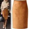 Carmen Faux Suede Midi Pencil Skirt - Camel, Beige or Black sold by Daily Chic