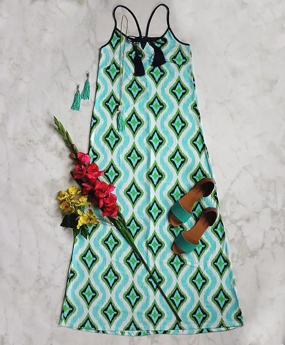Cindy Print Maxi Dress - Turquoise + Multi sold by Daily Chic product image thumbnail 3