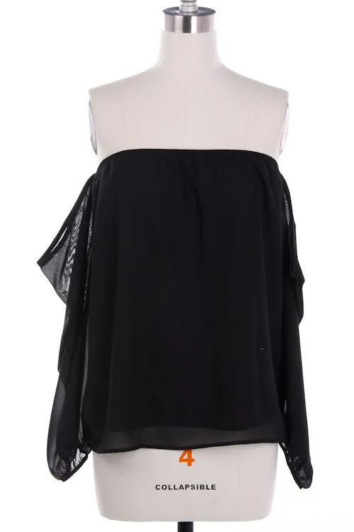 Wisteria Lane Off the Shoulder Blouse - Black RESTOCKED! sold by Daily Chic product image thumbnail 3