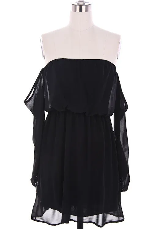 Wisteria Lane Off the Shoulder Dress - Black sold by Daily Chic product image thumbnail 2