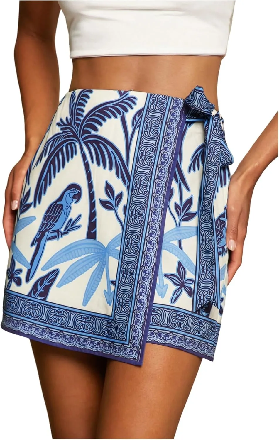 Bali Botanical Wrap Mini Skort sold by Daily Chic product image thumbnail 2