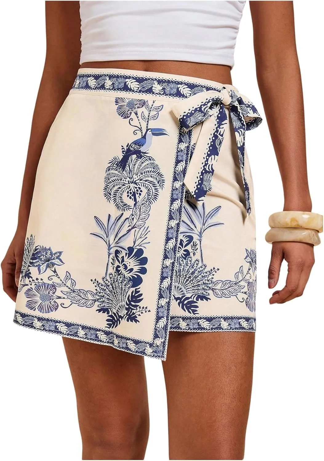 Bali Botanical Wrap Mini Skort sold by Daily Chic product image thumbnail 3