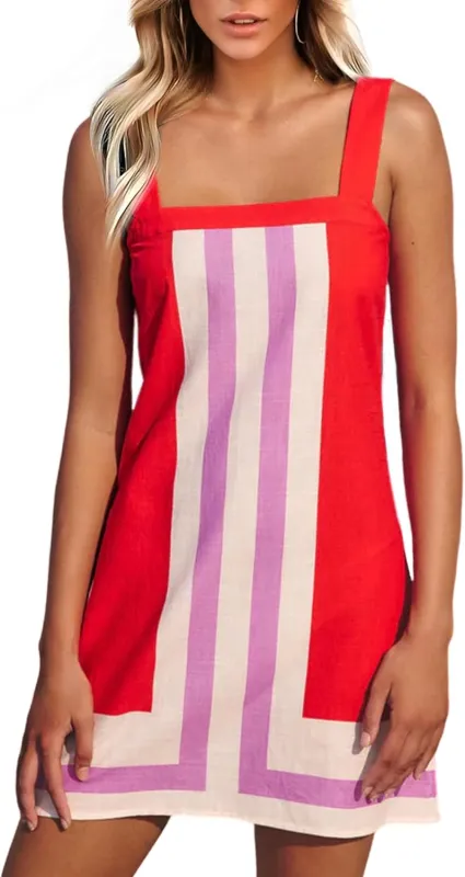 Copacabana Colorblock Striped Mini Dress made by Daily Chic