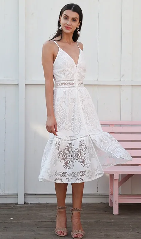 Sophie Lace Dress - White or Blush sold by Daily Chic product image thumbnail 3
