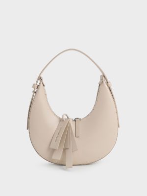 Oat Cockade Crescent Hobo Bag | CHARLES & KEITH sold by Charles & Keith 