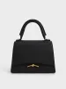 Bolso con asa superior con cierre a presión Huxley Metallic - Negro | CHARLES & KEITH sold by Charles & Keith