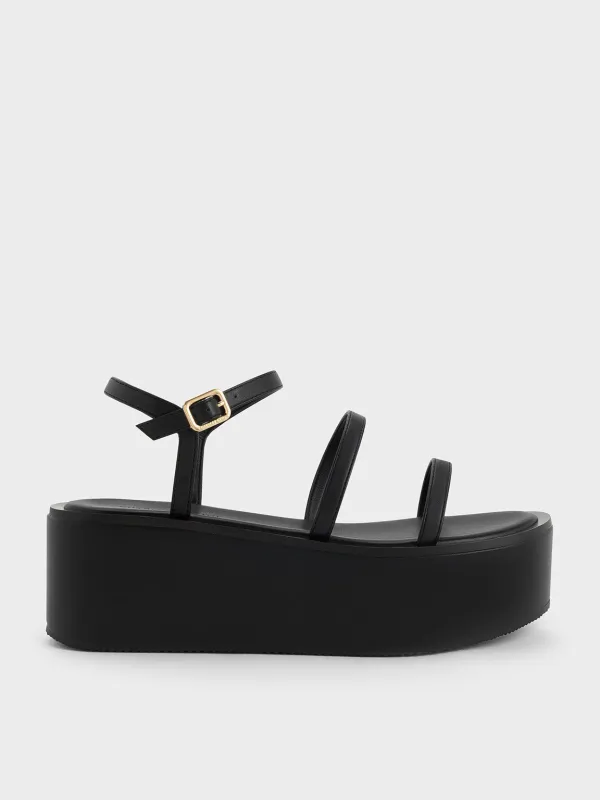 Charles & Keith - Strappy Flatform Wedge Sandals sold by Charles & Keith