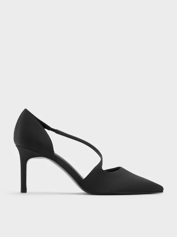Charles & Keith - Satin Asymmetric-Strap D’Orsay Stiletto Pumps sold by Charles & Keith
