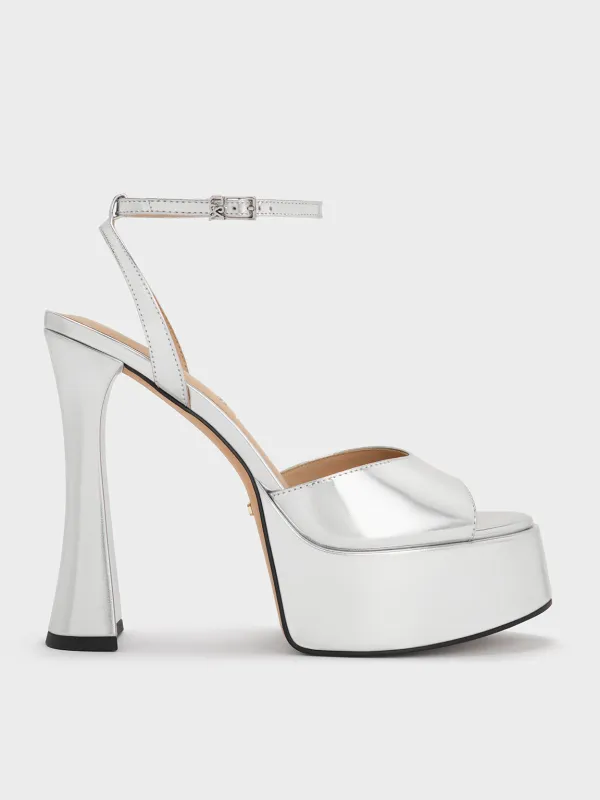 Charles & Keith - Michelle Metallic Leather Platform Sandals sold by Charles & Keith