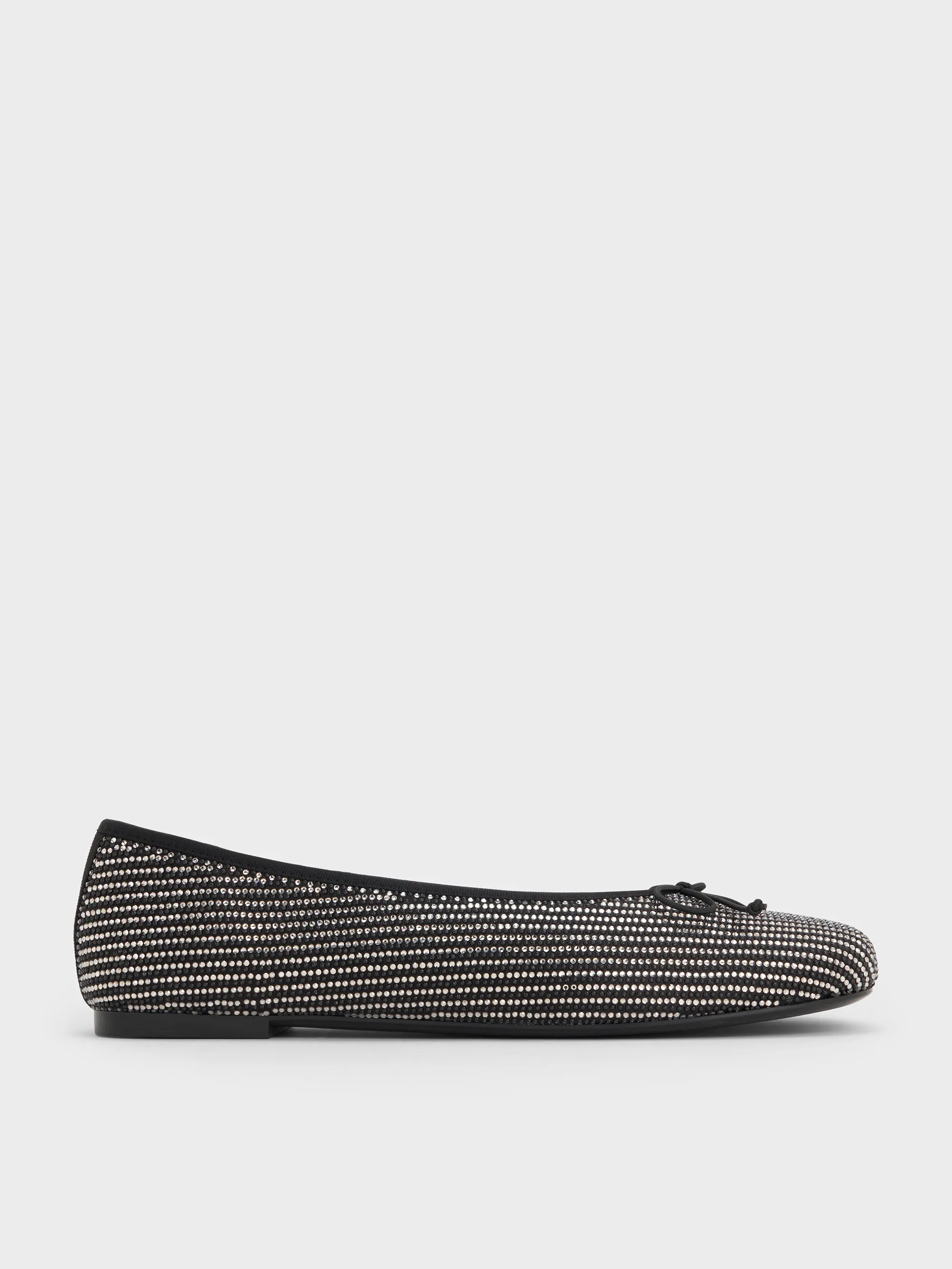 Charles & Keith - Satin Crystal-Embellished Bow Ballet Flats sold by Charles & Keith