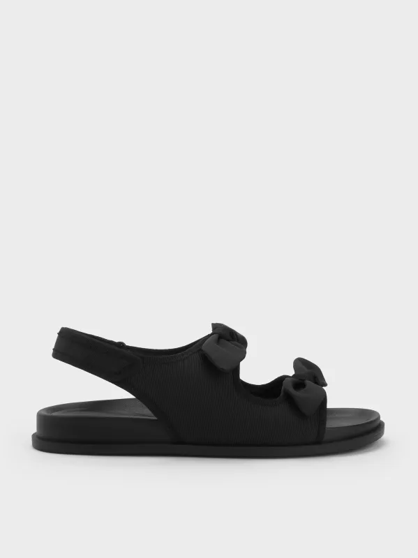Charles & Keith - Silk Knot-Bow Double-Strap Slingback Sandals sold by Charles & Keith