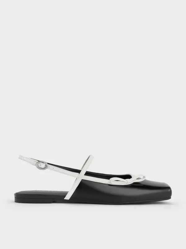Charles & Keith - Two-Tone Bow Slingback Mary Jane Flats sold by Charles & Keith