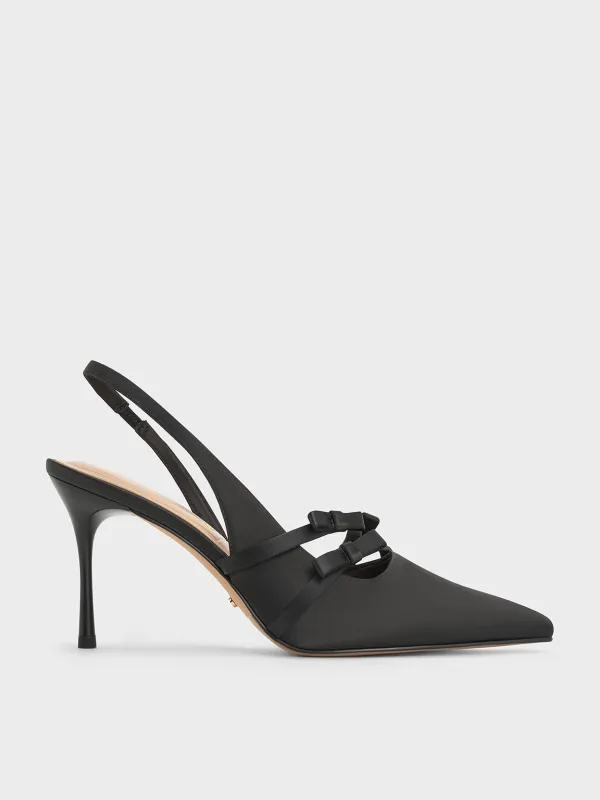 Charles & Keith - Jessy Recycled Polyester Bow Slingback Pumps sold by Charles & Keith