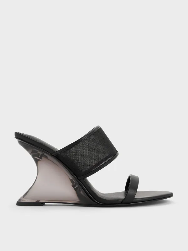 Charles & Keith - Mesh Sculptural-Heel Wedges sold by Charles & Keith