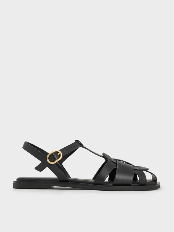 Charles & Keith - Easley T-Bar Caged Sandals sold by Charles & Keith