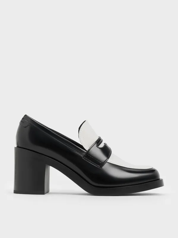 Charles & Keith - Penny Loafer Block-Heel Pumps sold by Charles & Keith