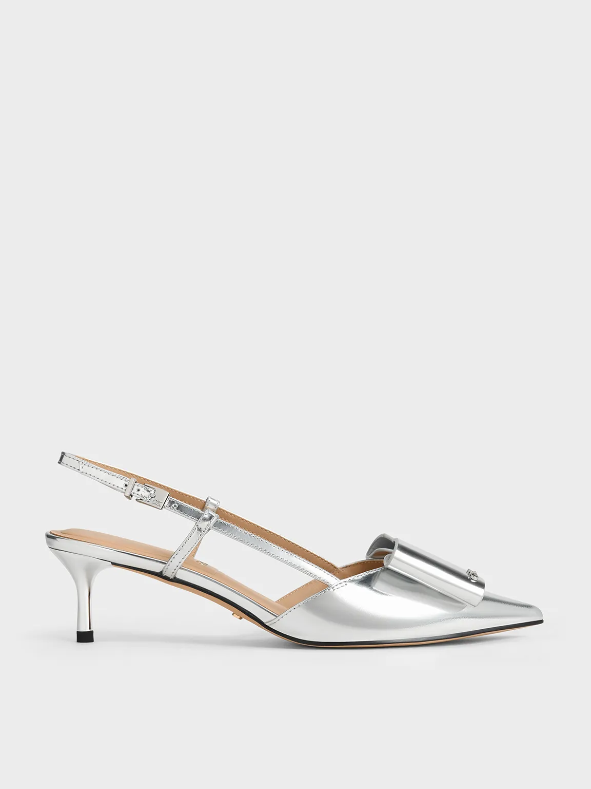 Charles & Keith - Lu Metallic Leather Bow Slingback Pumps sold by Charles & Keith