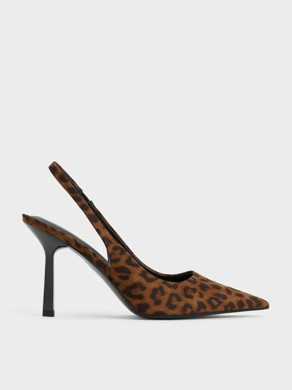 Charles & Keith - Leopard-Print Pointed-Toe Slingback Pumps sold by Charles & Keith