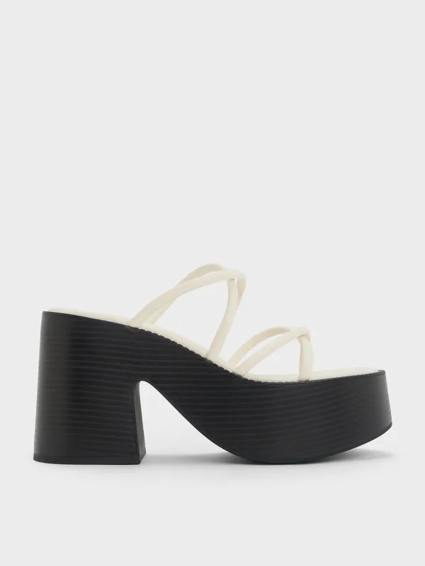 Charles & Keith - Strappy Crossover Platform Mules sold by Charles & Keith