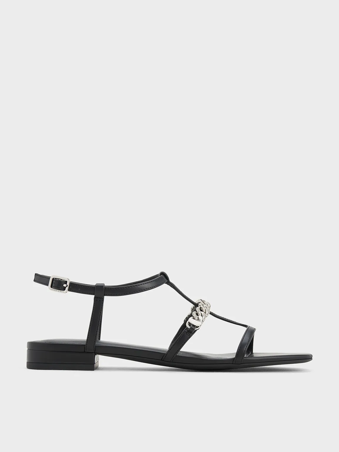 Charles & Keith - T-Bar Chain-Link Sandals sold by Charles & Keith