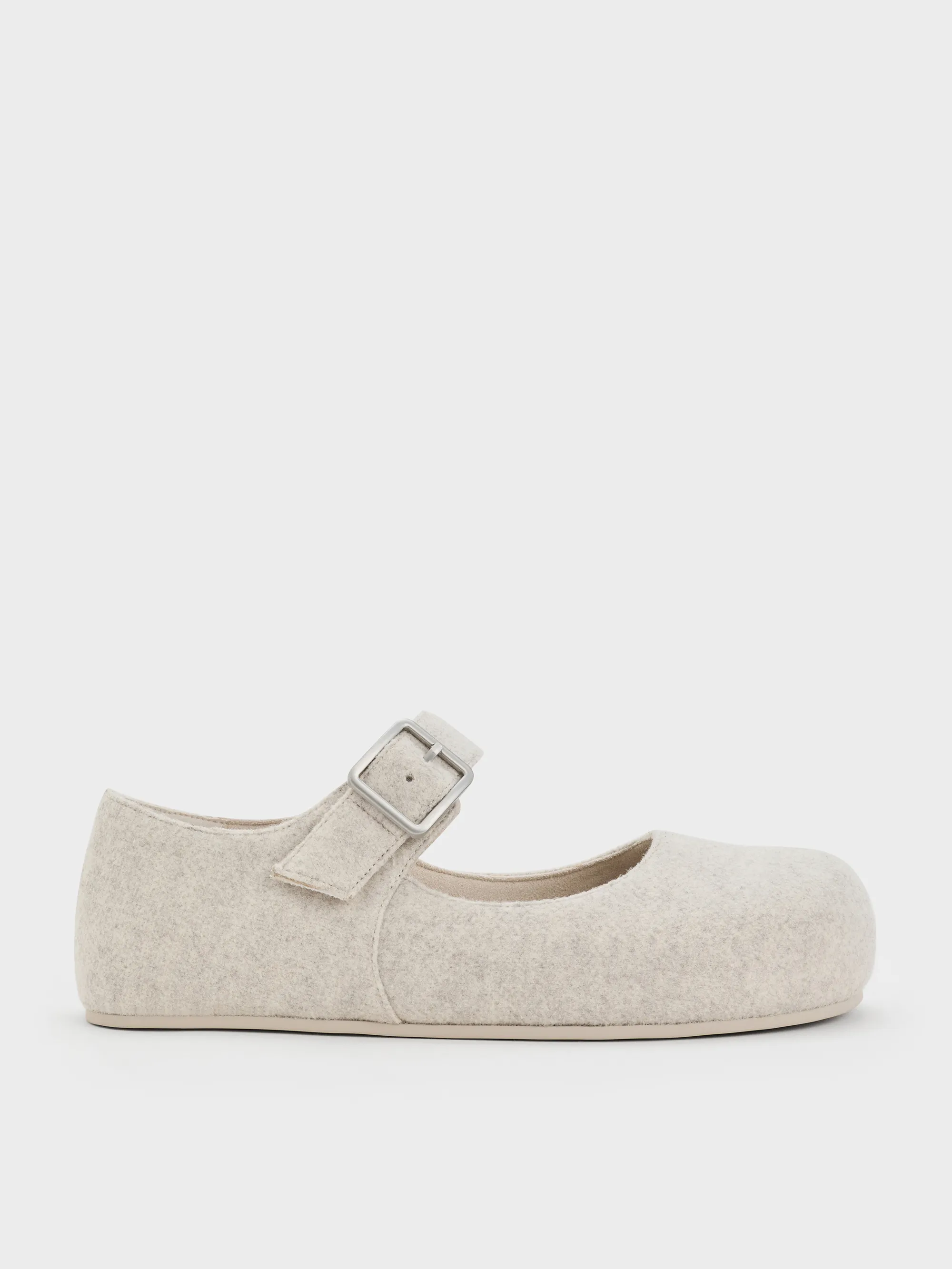 Charles & Keith - Felt Buckled Mary Jane Flats sold by Charles & Keith