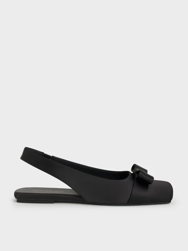 Charles & Keith - Satin Bow Slingback Ballet Flats sold by Charles & Keith