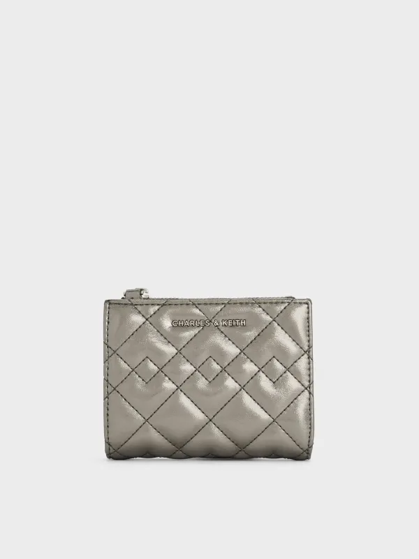Charles & Keith - Duo Metallic Quilted Small Wallet sold by Charles & Keith