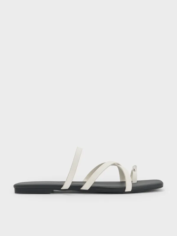 Charles & Keith - Metallic-Accent Strappy Toe-Ring Sandals sold by Charles & Keith