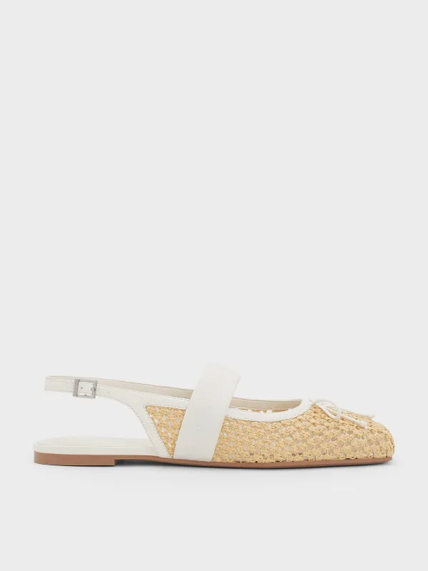 Charles & Keith - Lyric Woven Bow Slingback Flats sold by Charles & Keith