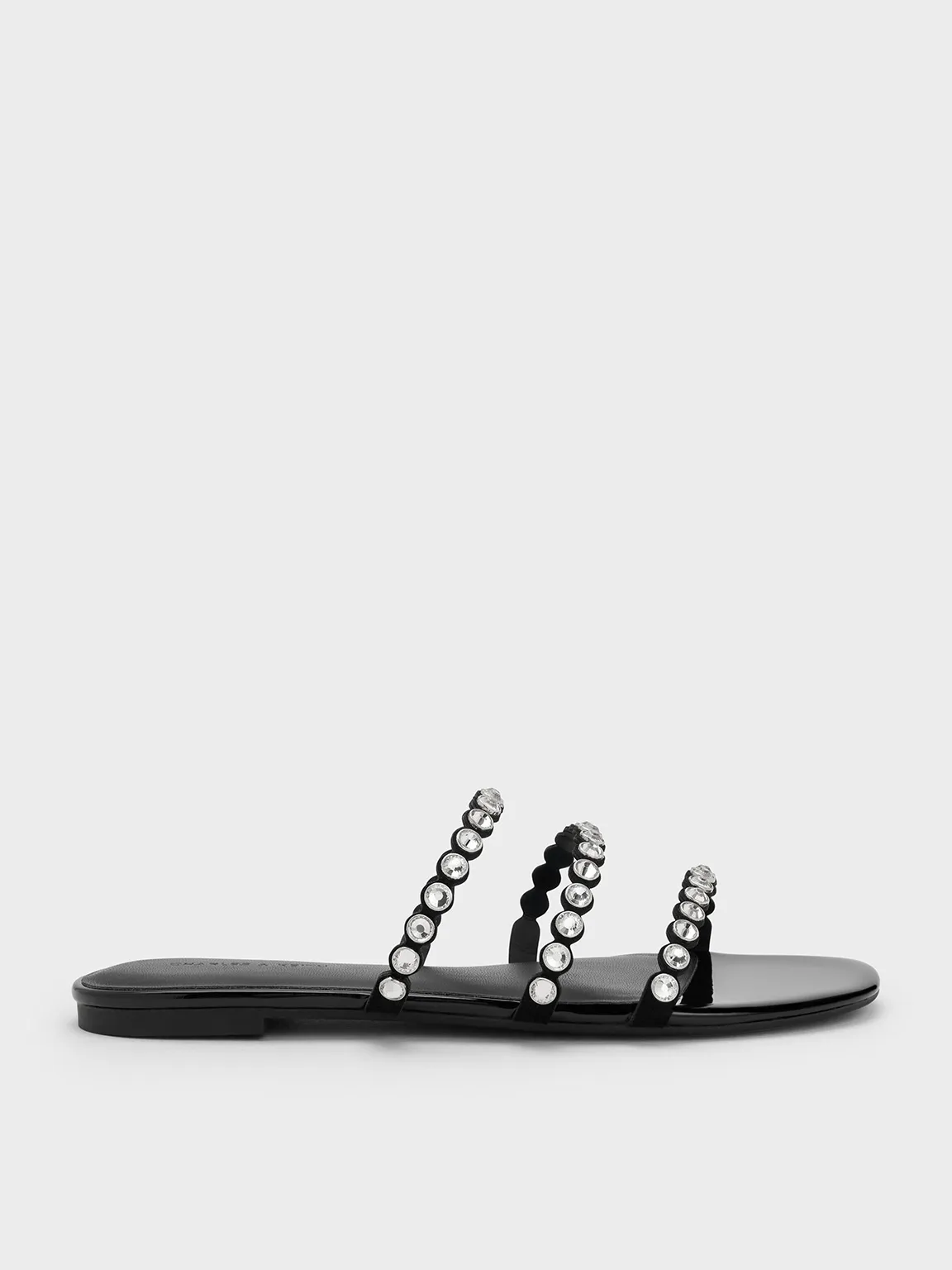 Charles & Keith - Crystal-Embellished Triple-Strap Sandals sold by Charles & Keith