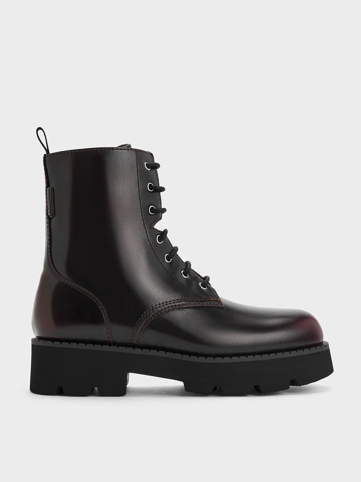 Charles & Keith - Ridged-Sole Lace-Up Combat Boots sold by Charles & Keith