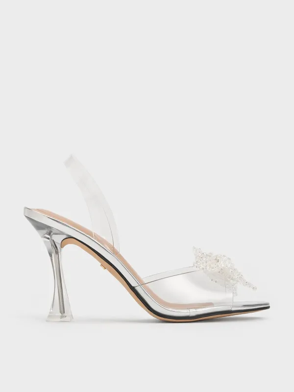 Charles & Keith - See-Through Beaded Bow Slingback Pumps sold by Charles & Keith