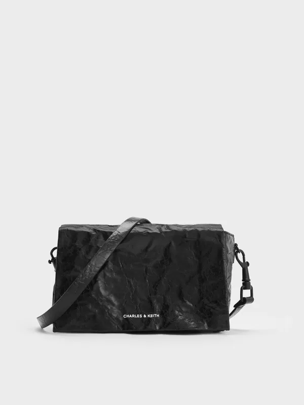 Charles & Keith - Matina Crinkle-Effect Crossbody Bag sold by Charles & Keith