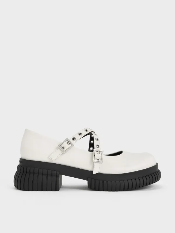Charles & Keith - Grommet-Strap Platform Mary Janes sold by Charles & Keith