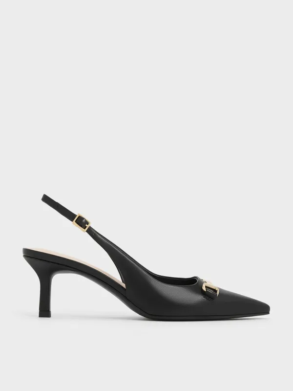 Charles & Keith - Leslie Metallic-Accent Slingback Pumps sold by Charles & Keith