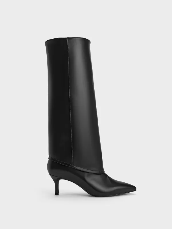 Charles & Keith - Pointed-Toe Stiletto-Heel Knee-High Boots made by Charles & Keith