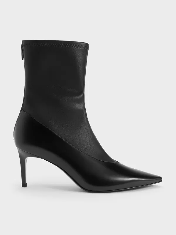 Charles & Keith - Pointed-Toe Back-Zip Stiletto-Heel Ankle Boots sold by Charles & Keith
