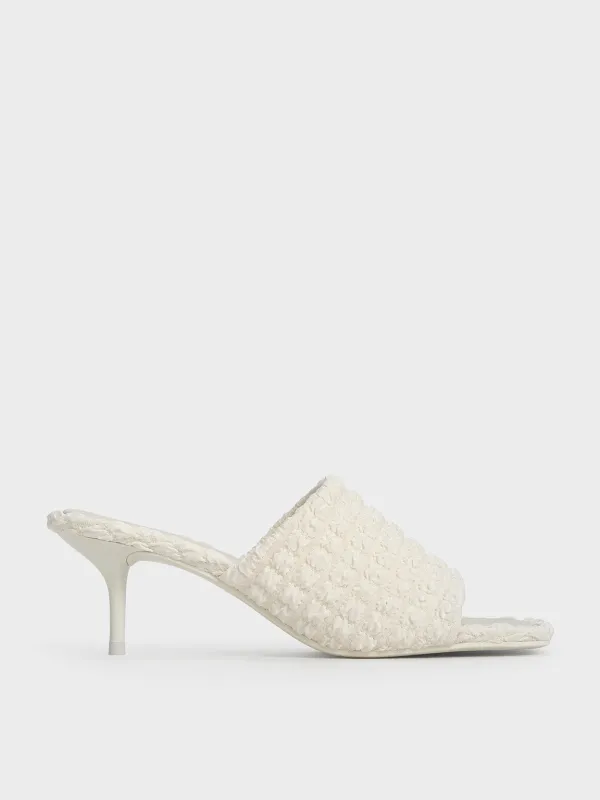 Charles & Keith - Loren Textured Kitten-Heel Mules sold by Charles & Keith