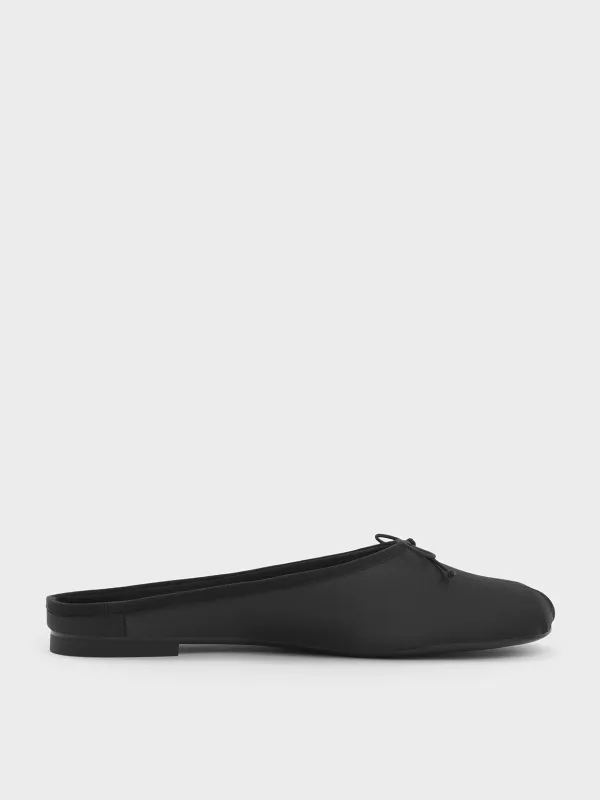Charles & Keith - Satin Bow Flat Mules sold by Charles & Keith