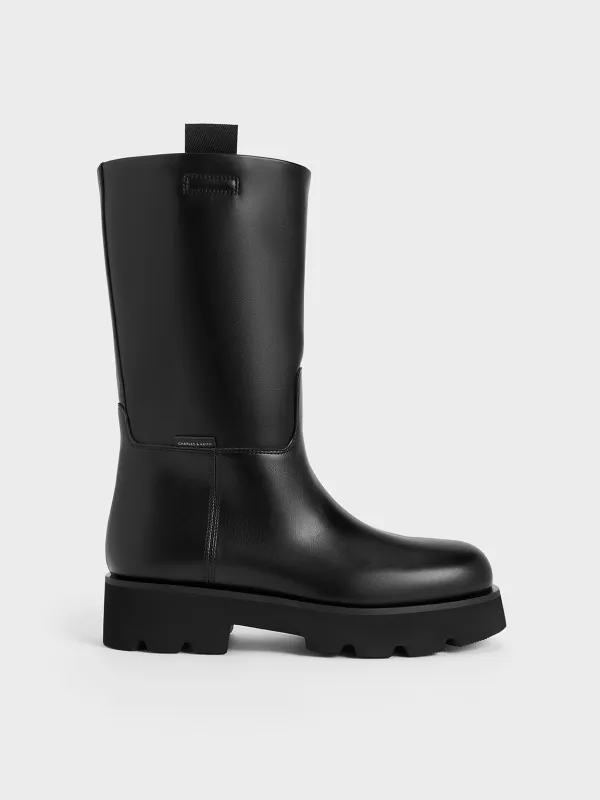 Charles & Keith - Double Pull-Tab Calf Boots sold by Charles & Keith