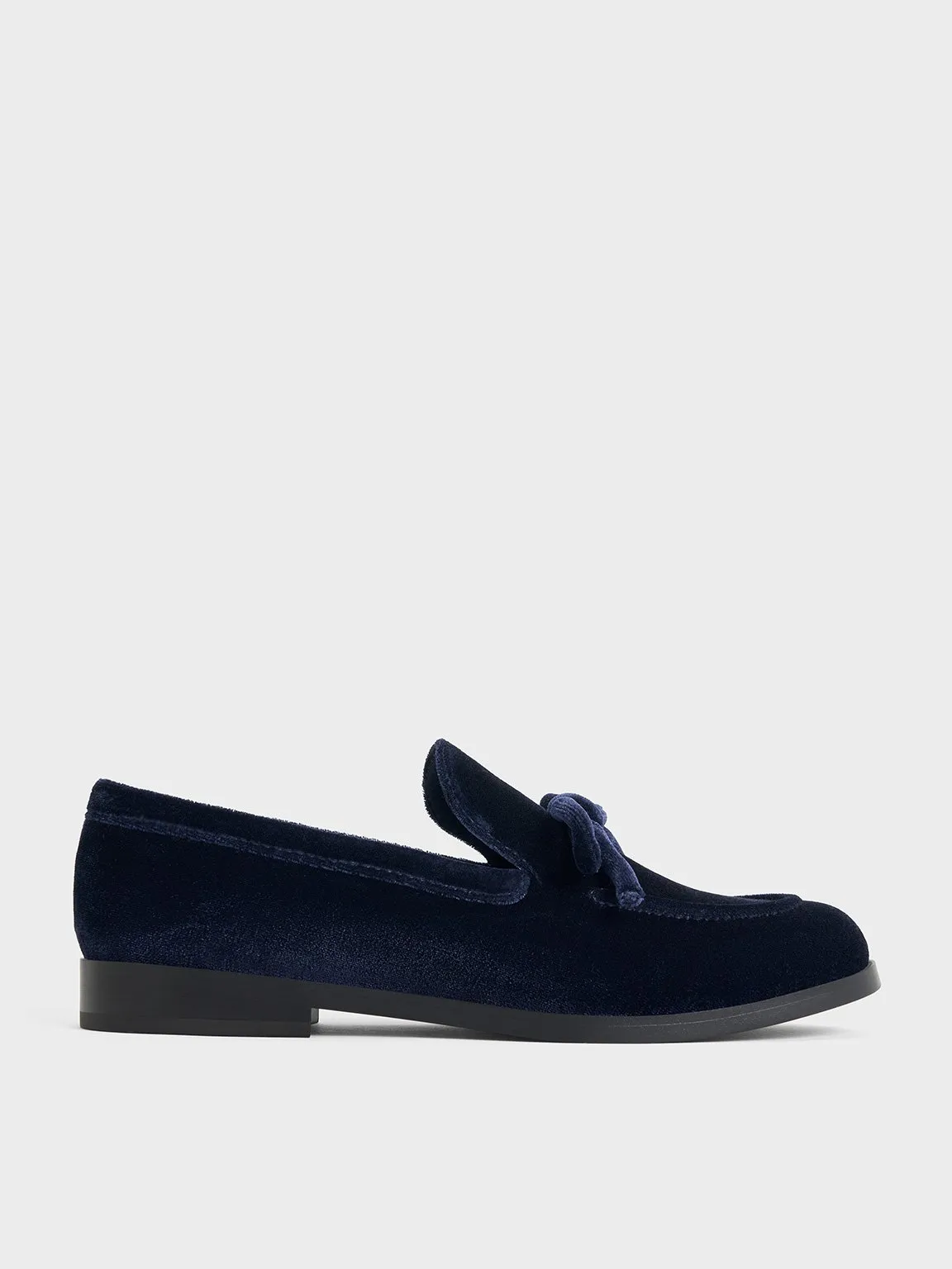 Charles & Keith - Velvet Bow Loafers sold by Charles & Keith