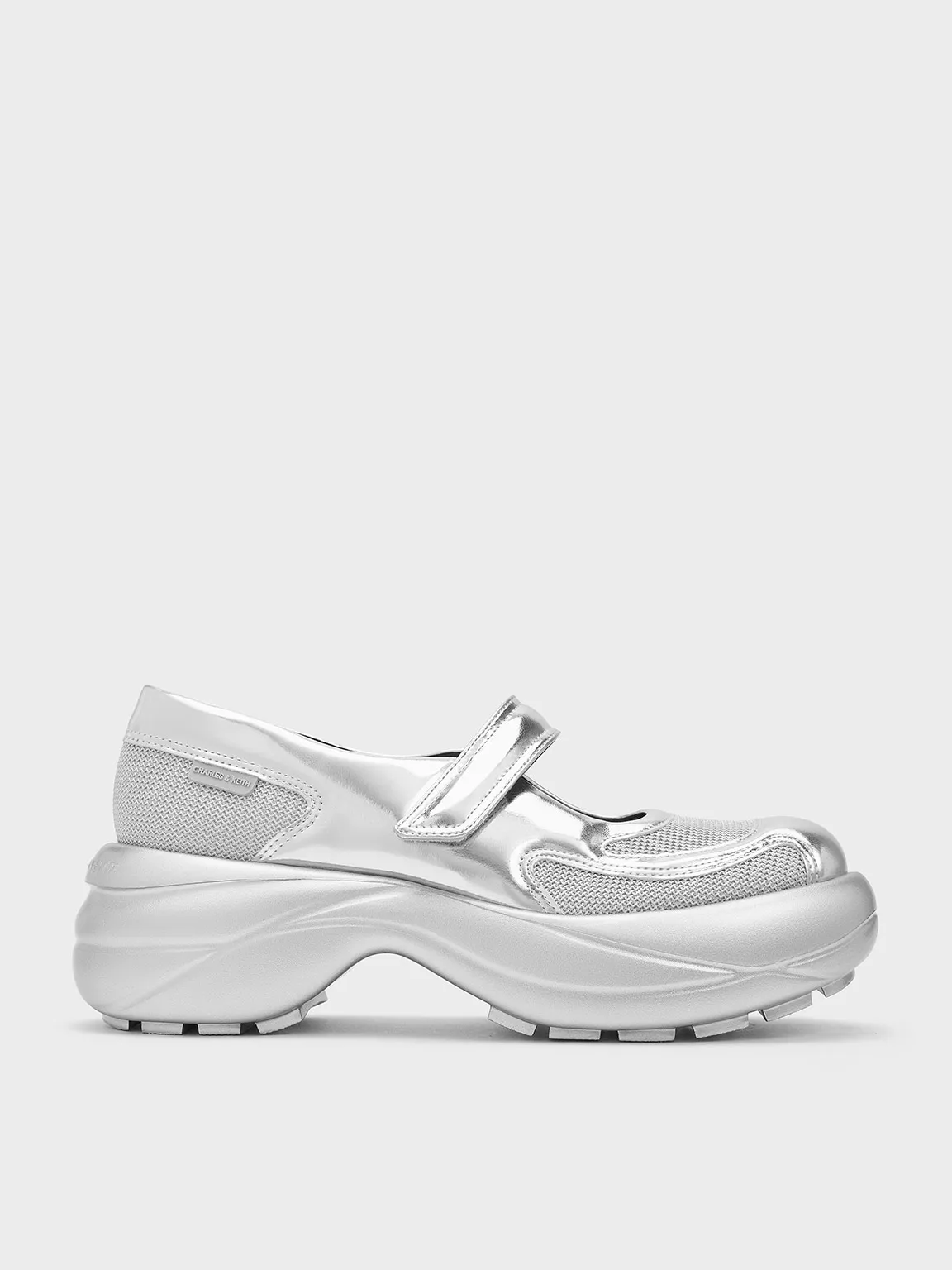 Charles & Keith - Metallic Curved Platform Mary Jane Sneakers sold by Charles & Keith