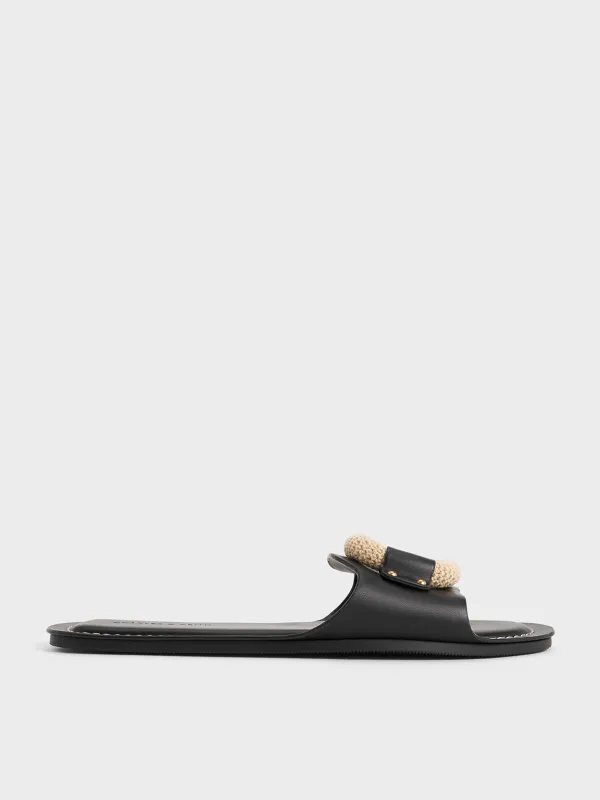Charles & Keith - Raffia Ring Slide Sandals sold by Charles & Keith