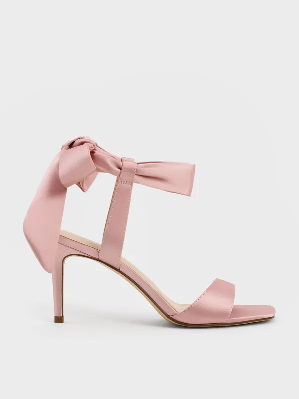 Charles & Keith - Eliana Satin Tie-Around Heeled Sandals sold by Charles & Keith