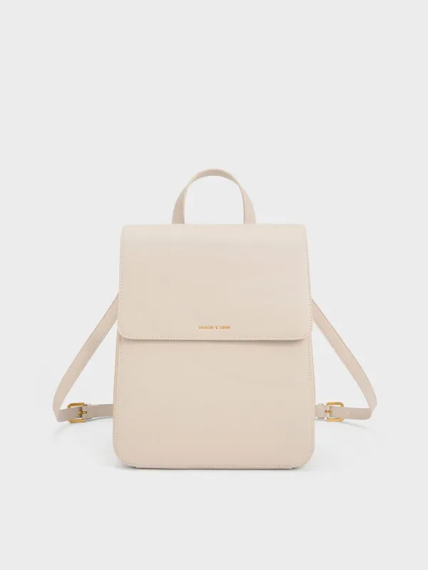 Charles & Keith - Octavia Front Flap Structured Backpack sold by Charles & Keith